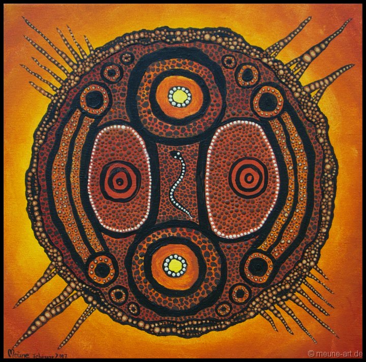 23 Schlangentanz Acryl auf Leinwand;
30 x 30 cm